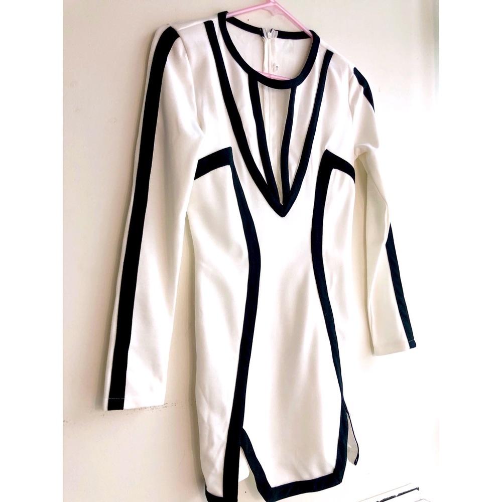 White Long Sleeve Bodycon Dress